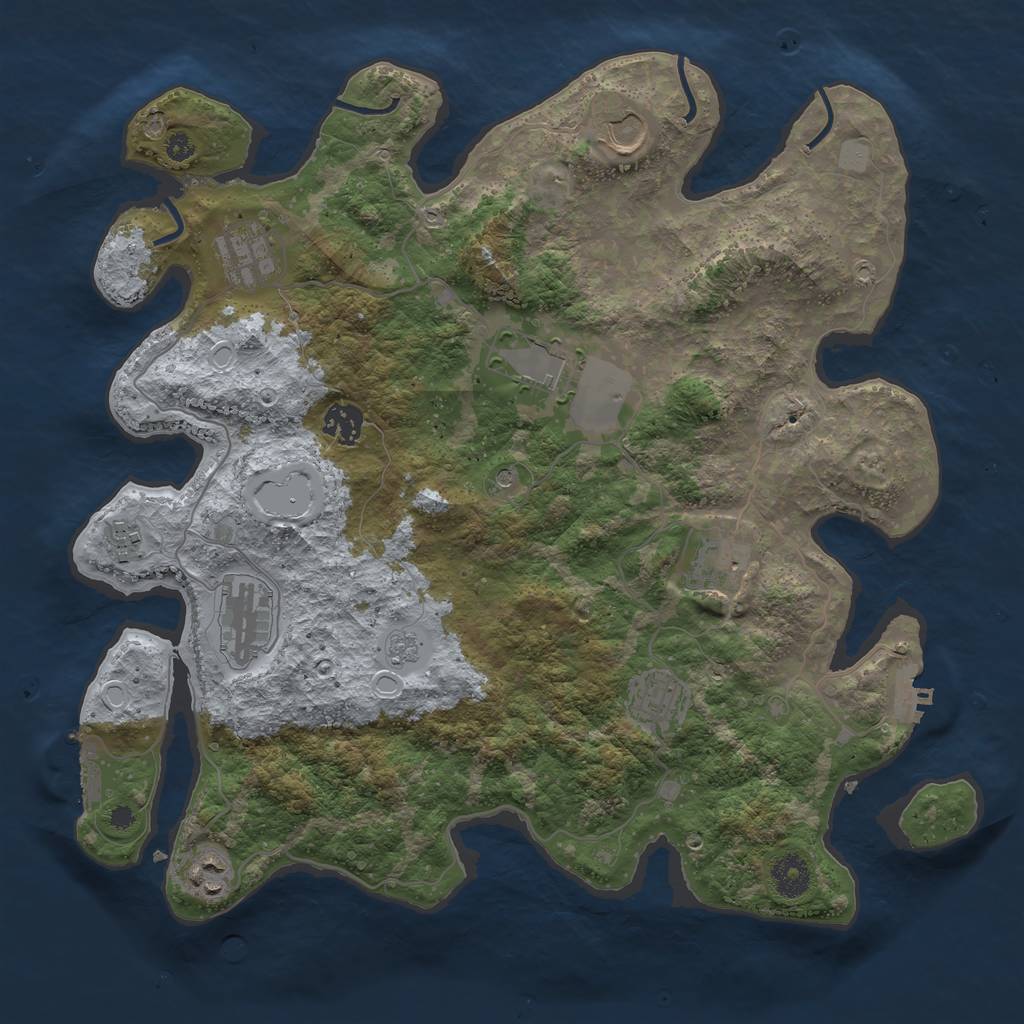 Rust Map: Procedural Map, Size: 3750, Seed: 796447722, 18 Monuments