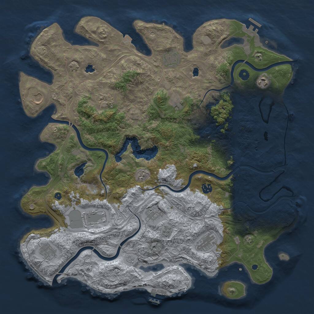 Rust Map: Procedural Map, Size: 4500, Seed: 2804, 17 Monuments
