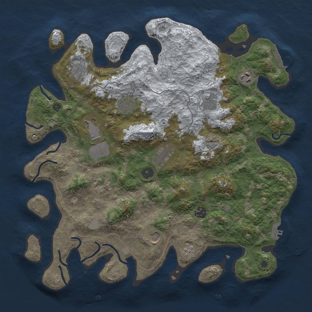 Rust Map: Procedural Map, Size: 4000, Seed: 4774204, 19 Monuments