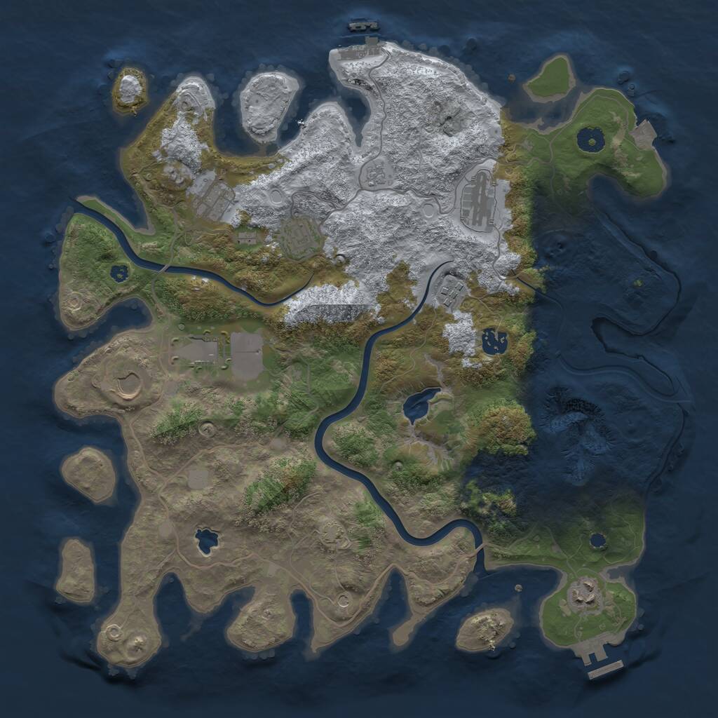 Rust Map: Procedural Map, Size: 4000, Seed: 4774204, 14 Monuments