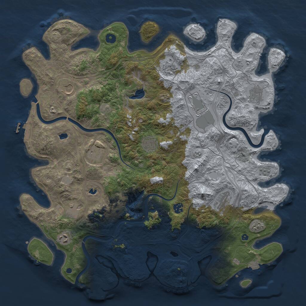 Rust Map: Procedural Map, Size: 4500, Seed: 17745, 17 Monuments