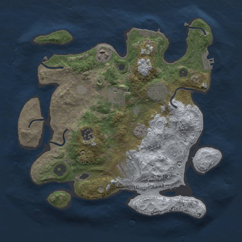 Rust Map: Procedural Map, Size: 3000, Seed: 80796315, 14 Monuments