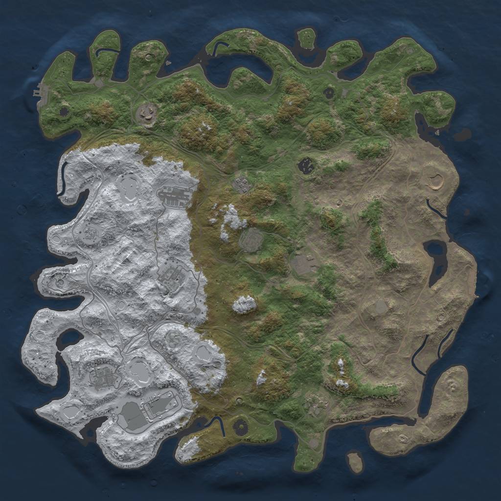 Rust Map: Procedural Map, Size: 4800, Seed: 13373, 20 Monuments