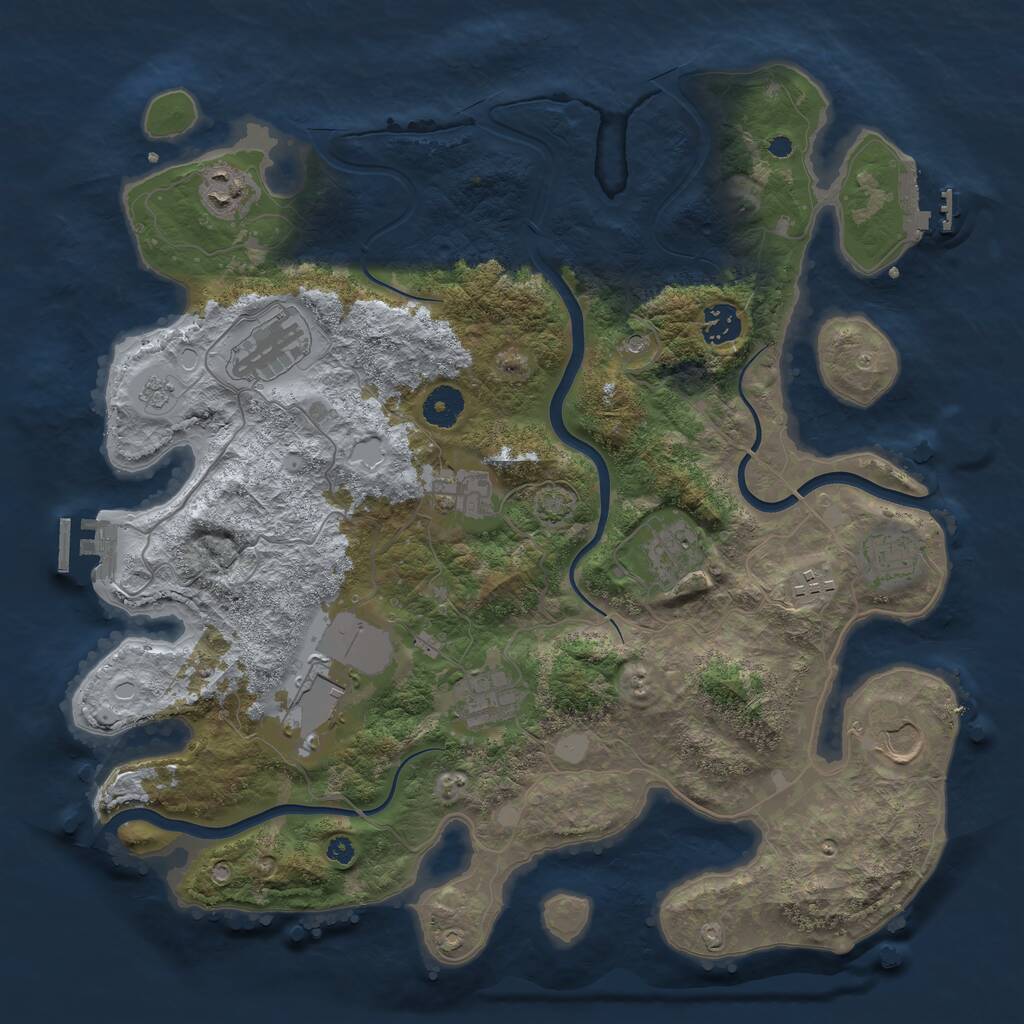 Rust Map: Procedural Map, Size: 3800, Seed: 6, 16 Monuments