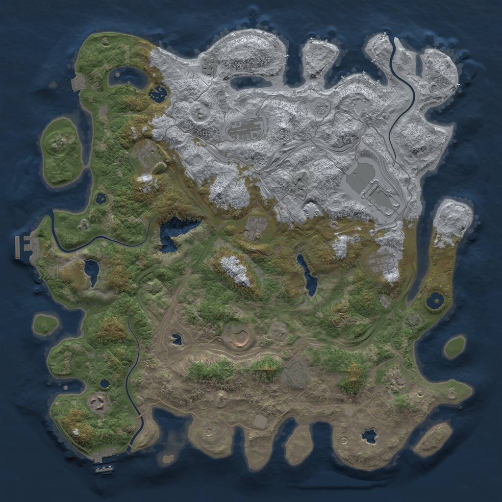 Rust Map: Procedural Map, Size: 4500, Seed: 1208907662, 17 Monuments