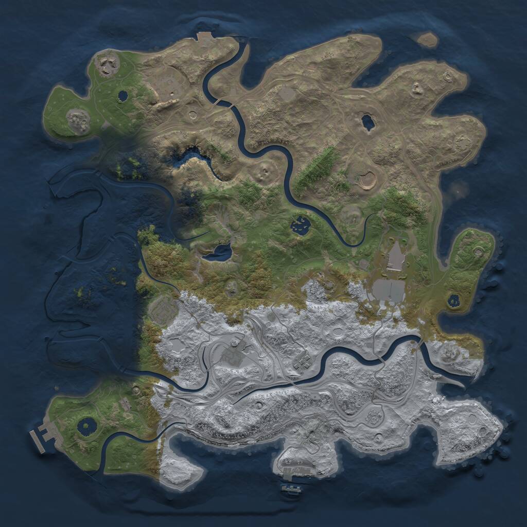 Rust Map: Procedural Map, Size: 4250, Seed: 594624431, 15 Monuments