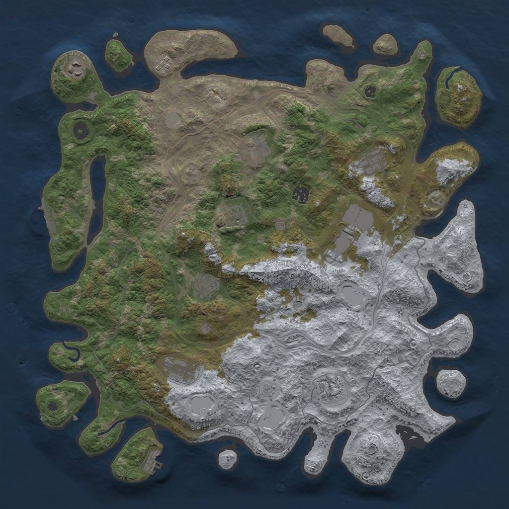 Rust Map: Procedural Map, Size: 4500, Seed: 953032364, 19 Monuments