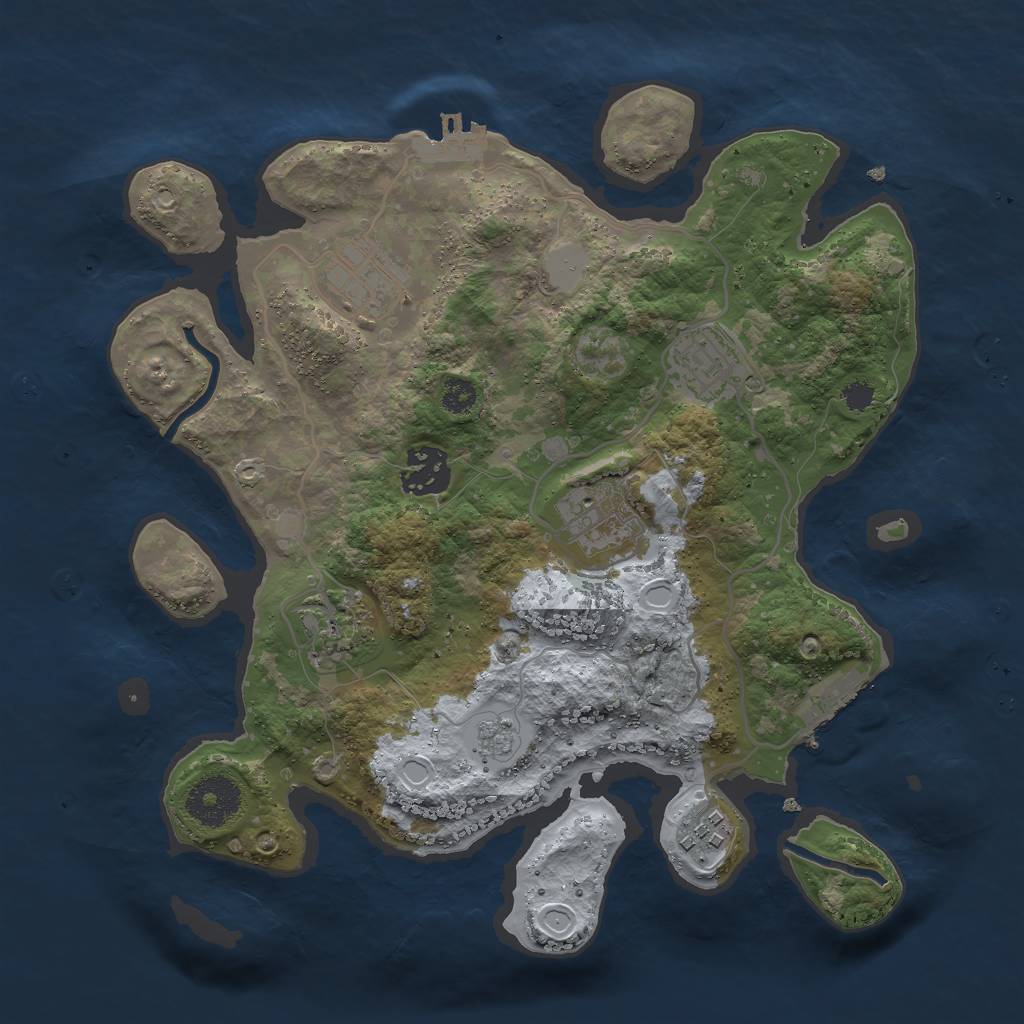 Rust Map: Procedural Map, Size: 3000, Seed: 711, 14 Monuments