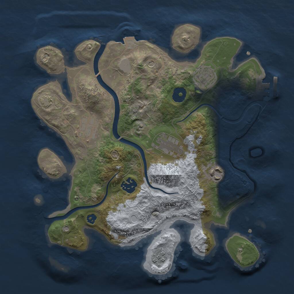 Rust Map: Procedural Map, Size: 3000, Seed: 711, 10 Monuments
