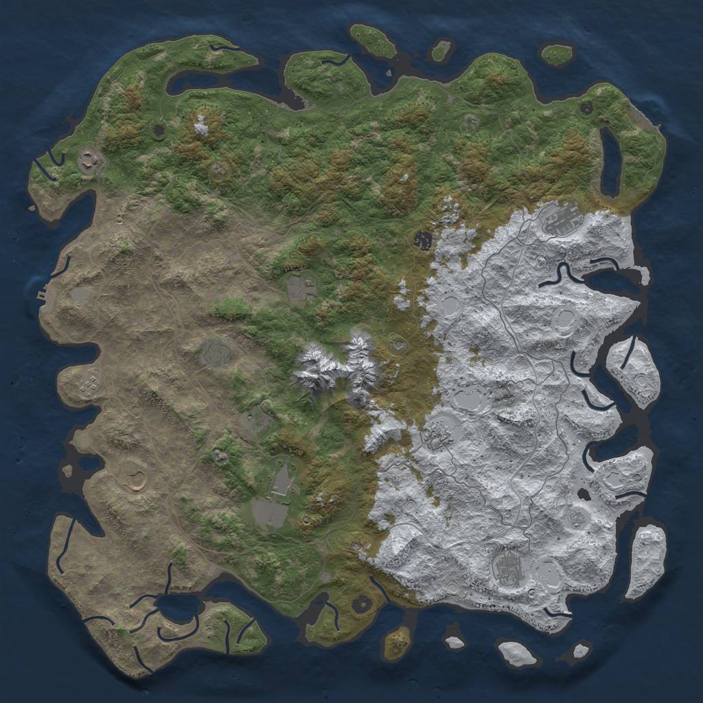 Rust Map: Procedural Map, Size: 5495, Seed: 2134876549, 20 Monuments