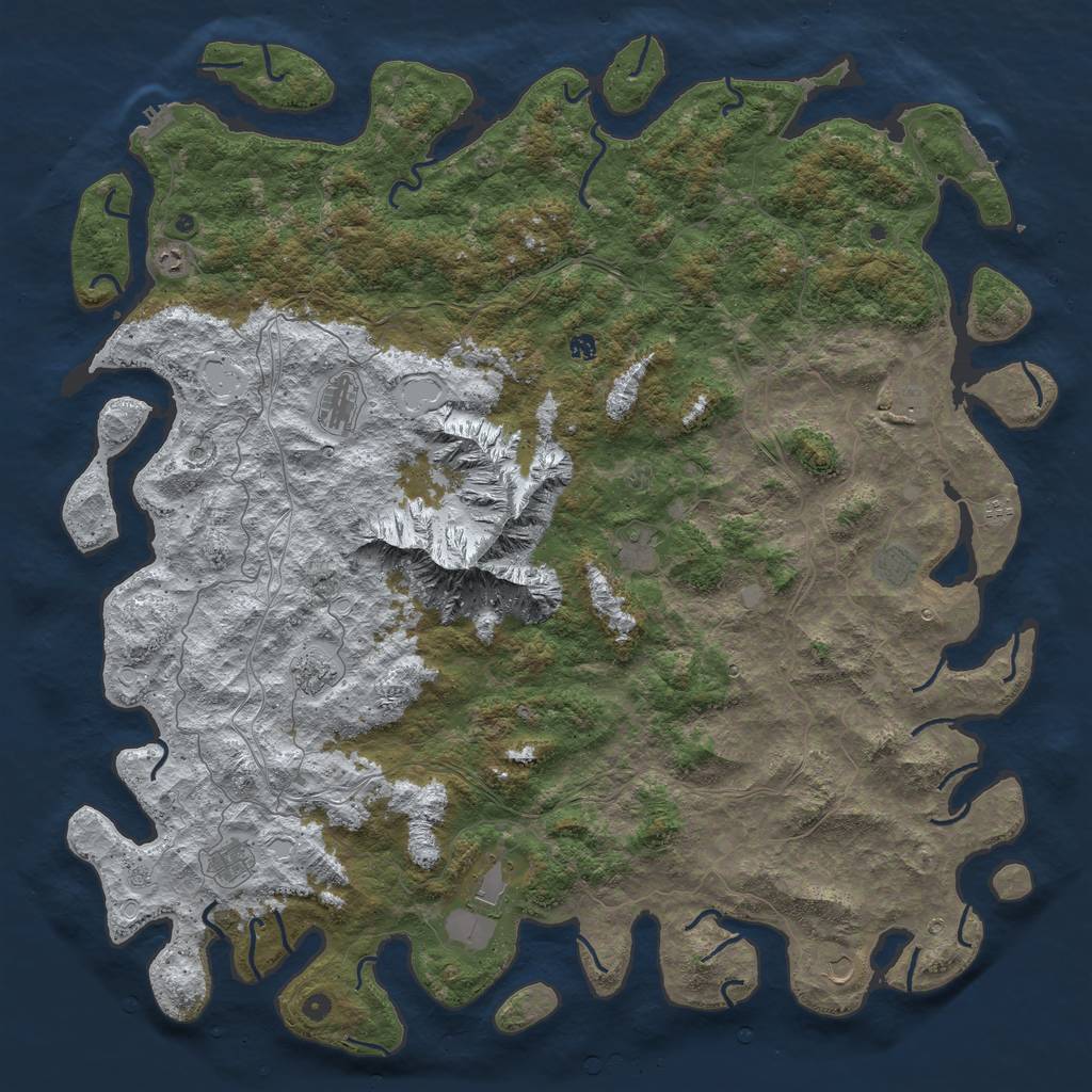 Rust Map: Procedural Map, Size: 6000, Seed: 233495469, 20 Monuments