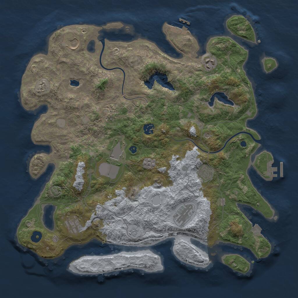 Rust Map: Procedural Map, Size: 4000, Seed: 660000, 15 Monuments