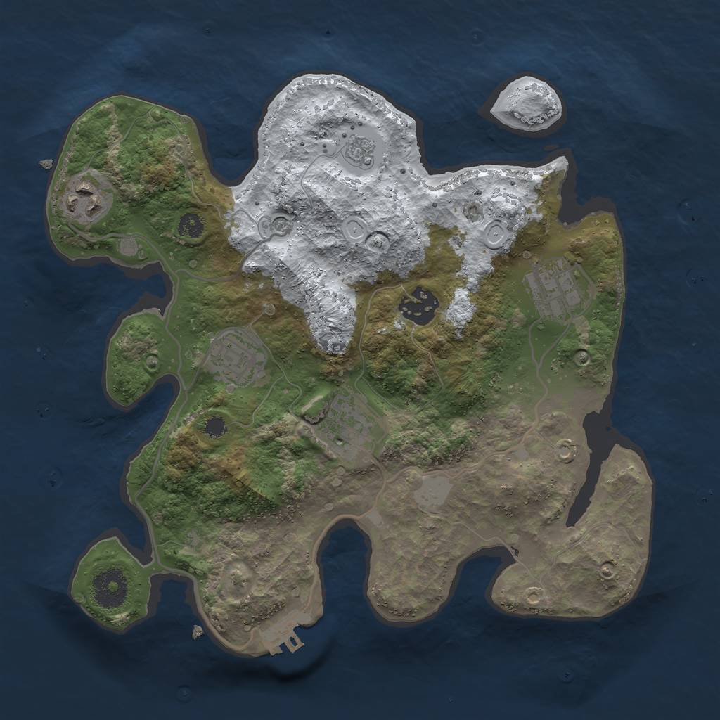 Rust Map: Procedural Map, Size: 2900, Seed: 1, 13 Monuments