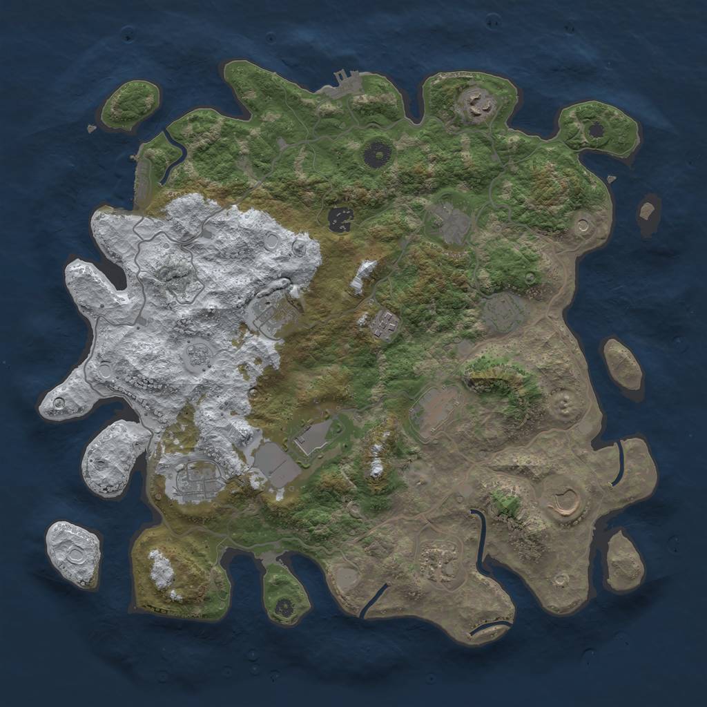 Rust Map: Procedural Map, Size: 4000, Seed: 20220501, 20 Monuments