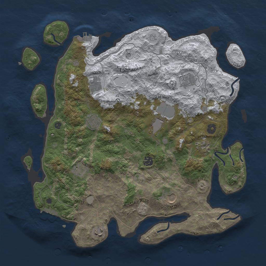 Rust Map: Procedural Map, Size: 4000, Seed: 819824, 19 Monuments