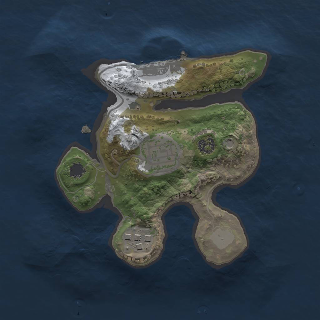 Rust Map: Procedural Map, Size: 1800, Seed: 123456789, 8 Monuments