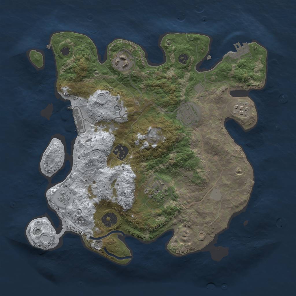 Rust Map: Procedural Map, Size: 3000, Seed: 126168576, 14 Monuments