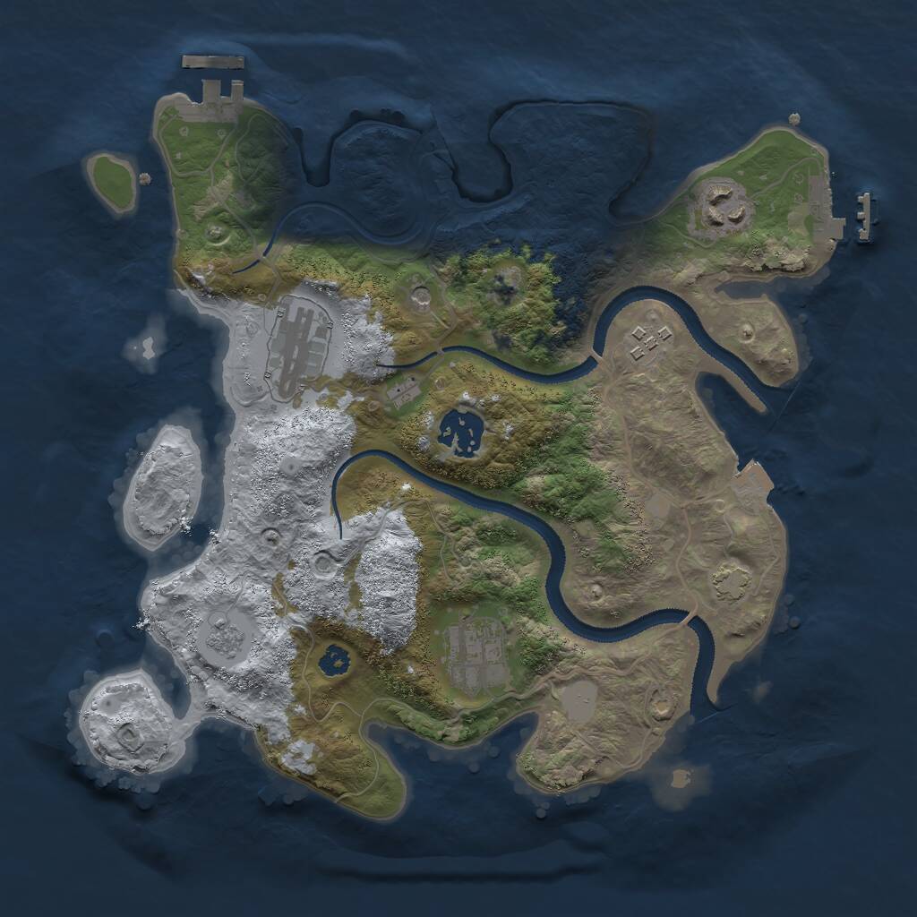 Rust Map: Procedural Map, Size: 3000, Seed: 126168576, 11 Monuments