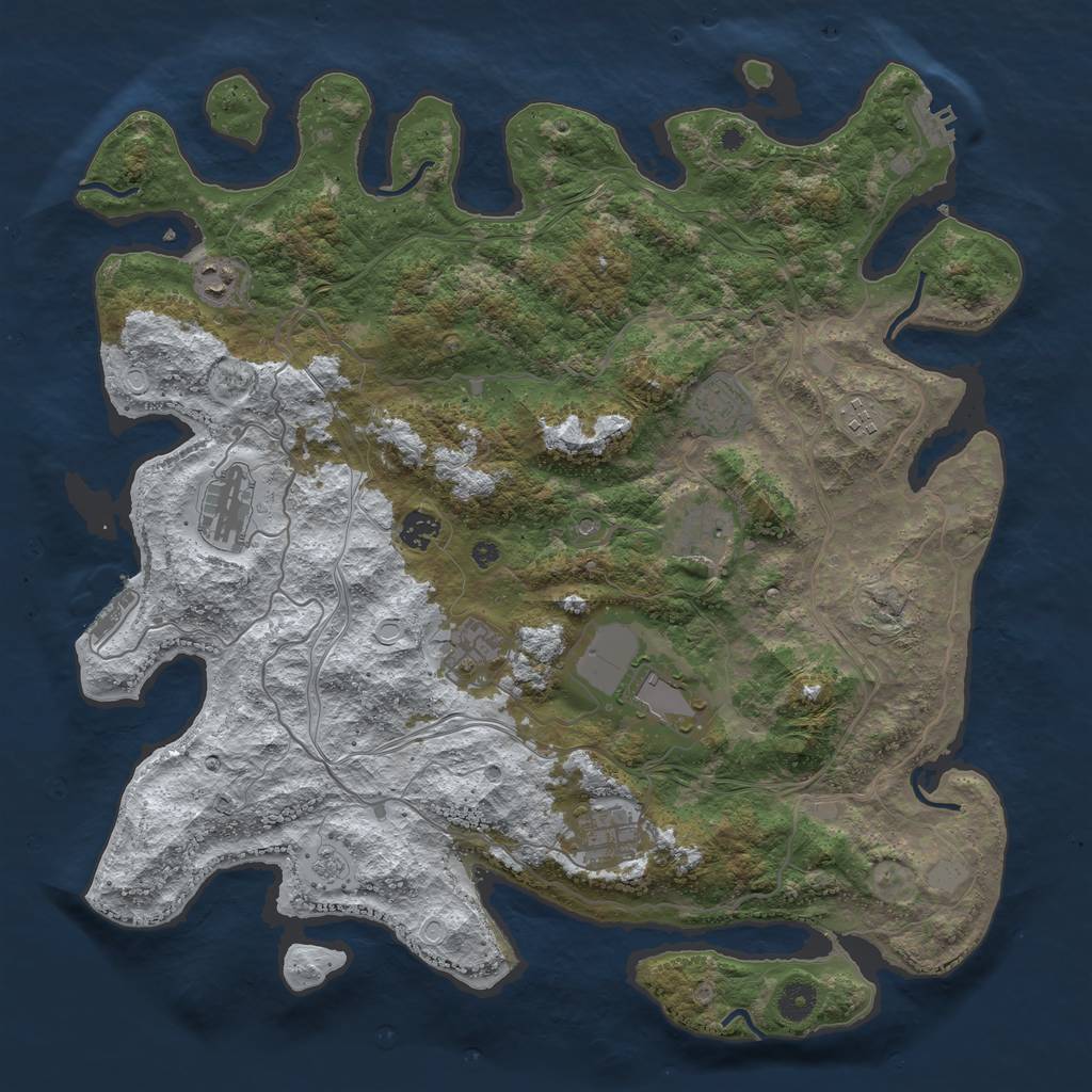 Rust Map: Procedural Map, Size: 4250, Seed: 1167332, 18 Monuments