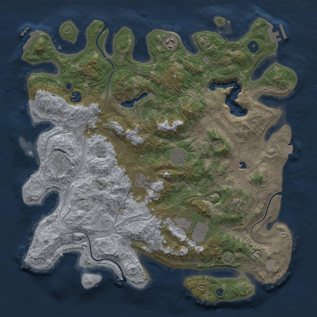 Rust Map: Procedural Map, Size: 4250, Seed: 1167332, 14 Monuments