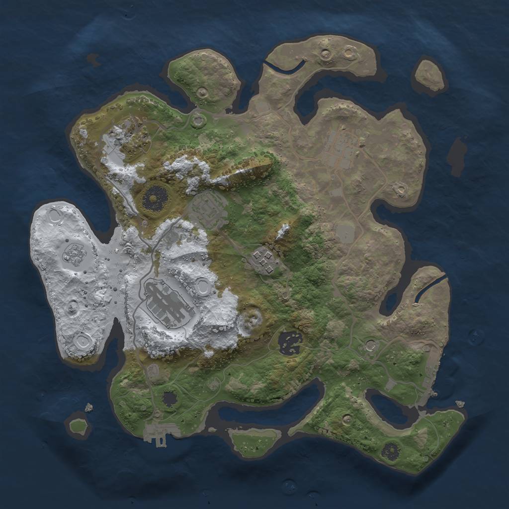 Rust Map: Procedural Map, Size: 3000, Seed: 1615182649, 15 Monuments