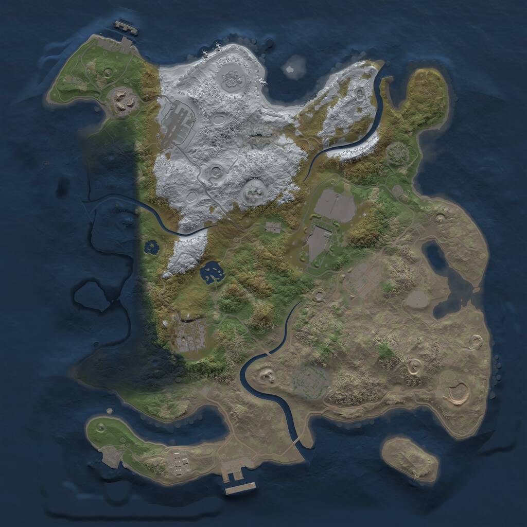 Rust Map: Procedural Map, Size: 3500, Seed: 8087552, 15 Monuments