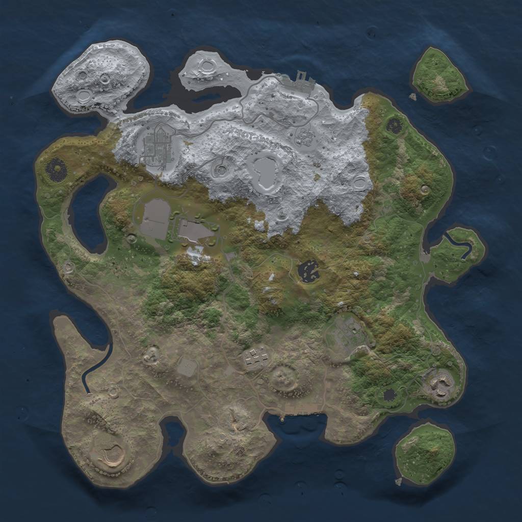 Rust Map: Procedural Map, Size: 3500, Seed: 1540410315, 16 Monuments