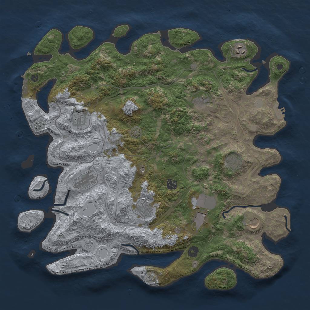 Rust Map: Procedural Map, Size: 4250, Seed: 9425515, 18 Monuments