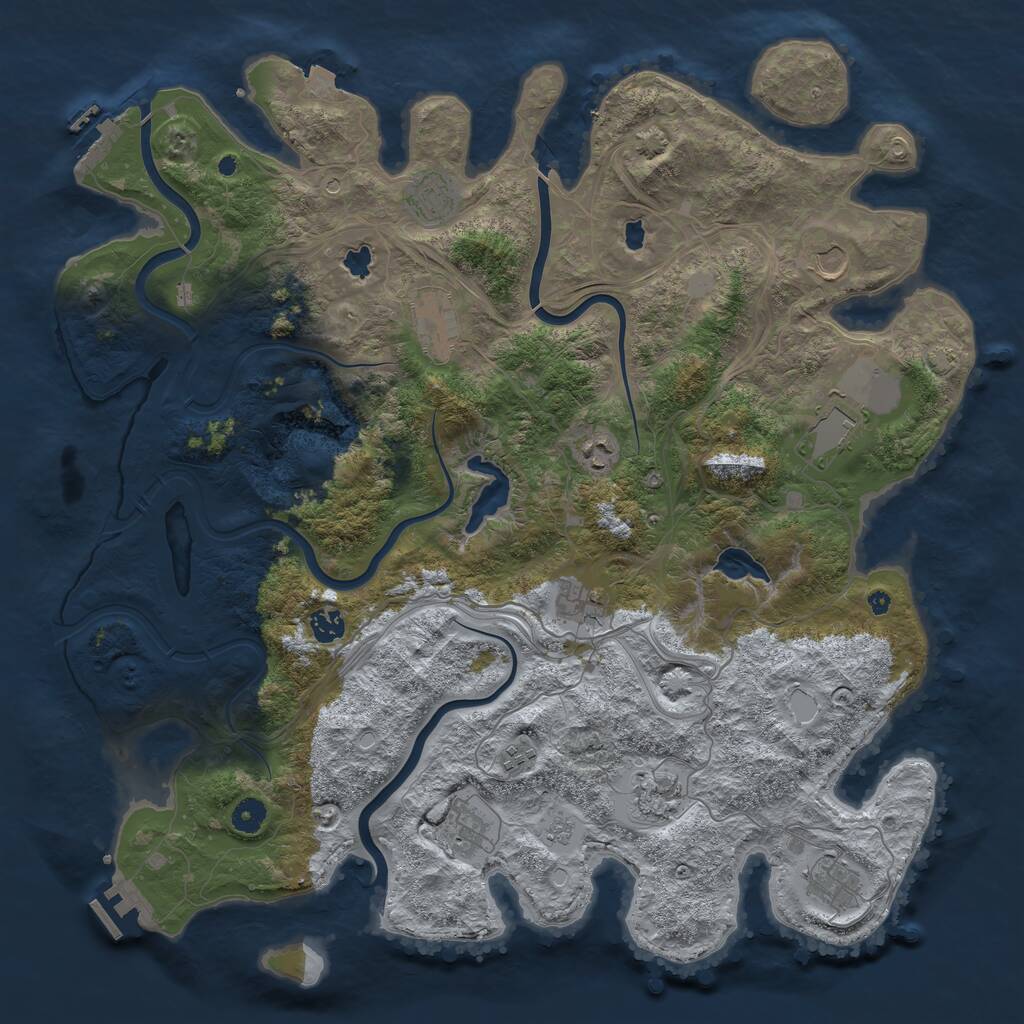 Rust Map: Procedural Map, Size: 4500, Seed: 1349279717, 17 Monuments
