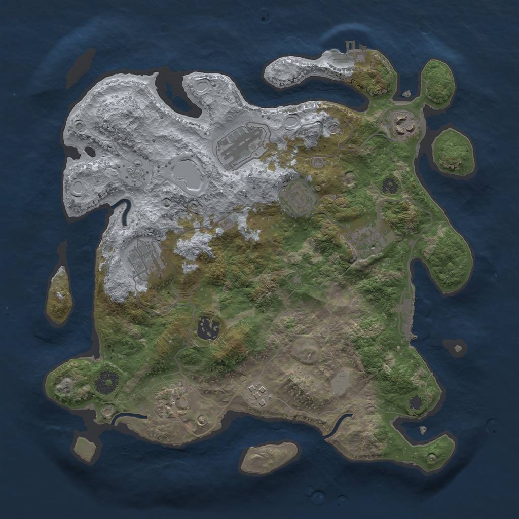 Rust Map: Procedural Map, Size: 3300, Seed: 88598139, 15 Monuments