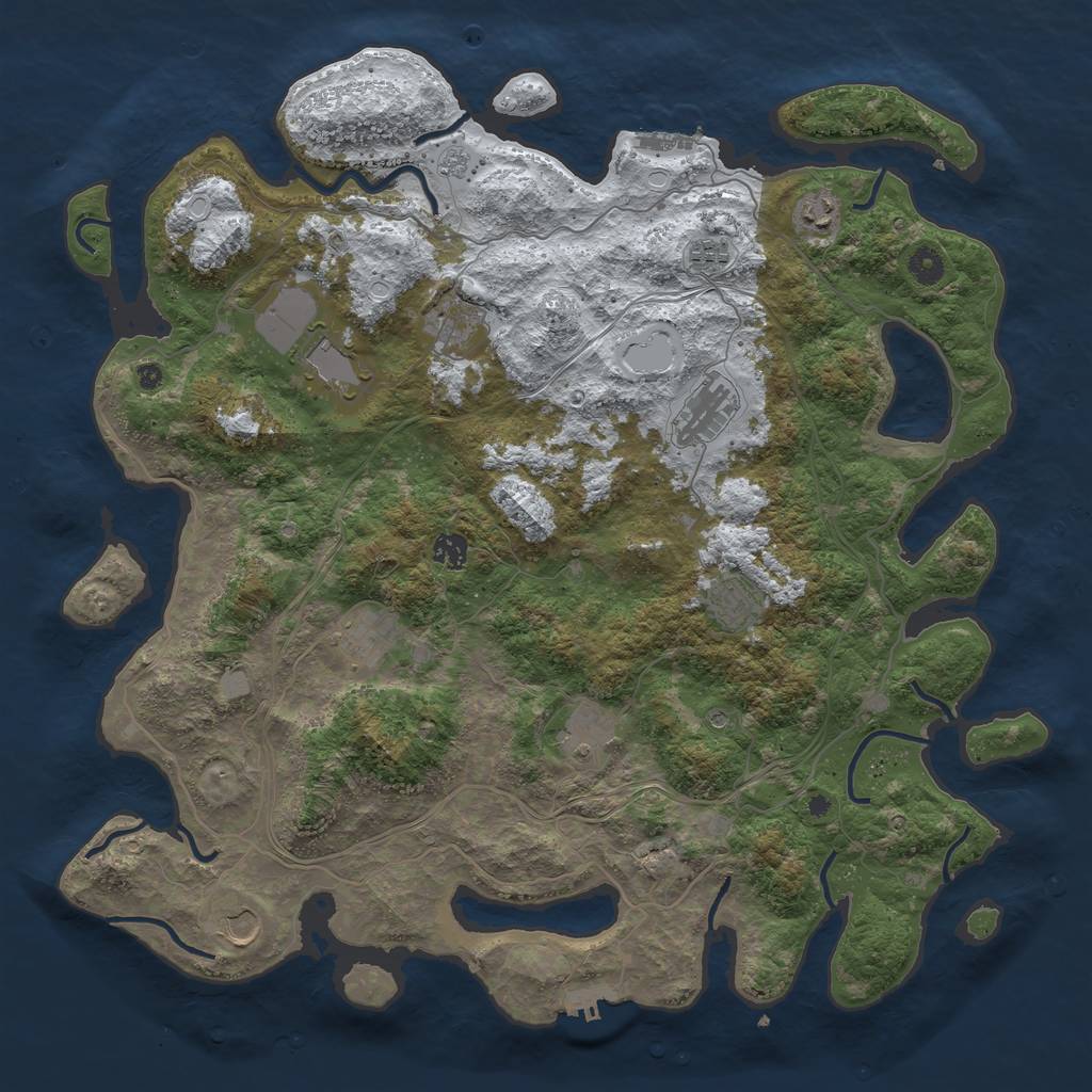 Rust Map: Procedural Map, Size: 4500, Seed: 5541965, 19 Monuments