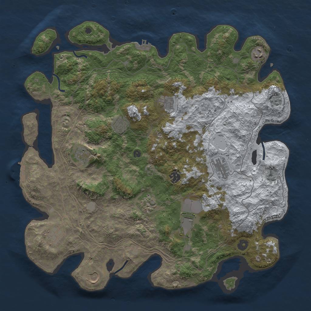 Rust Map: Procedural Map, Size: 4250, Seed: 613948081, 20 Monuments