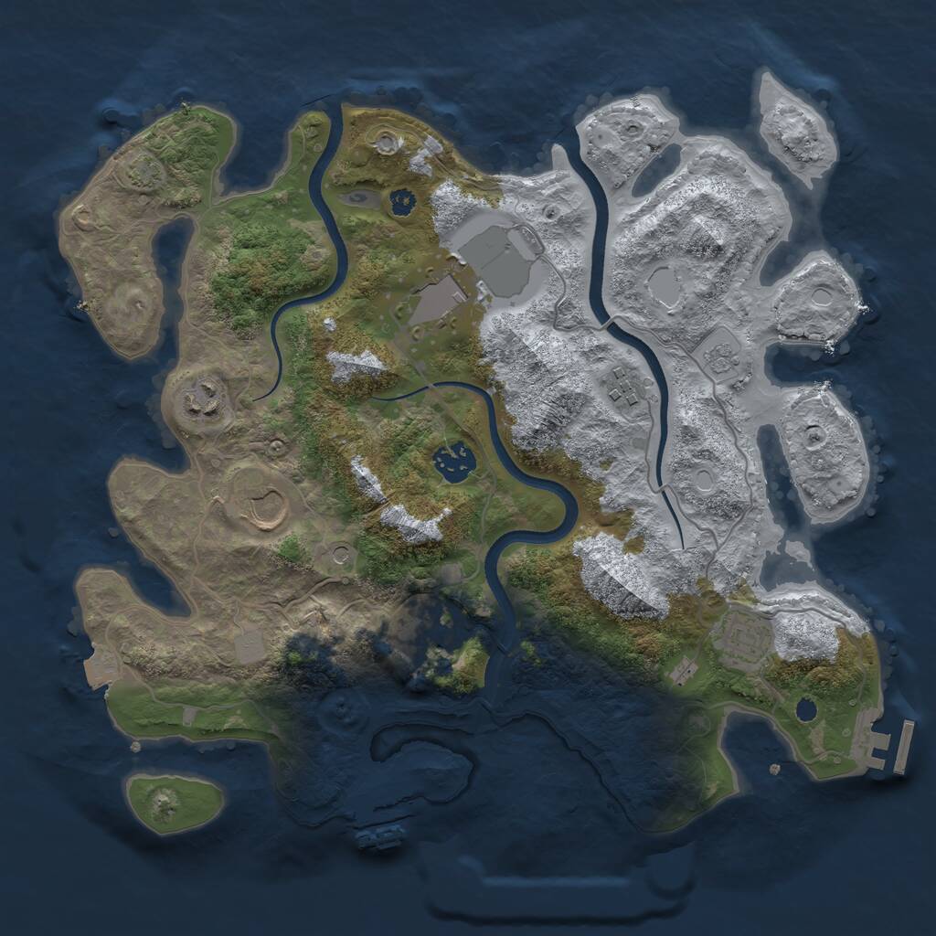 Rust Map: Procedural Map, Size: 3500, Seed: 577513900, 13 Monuments