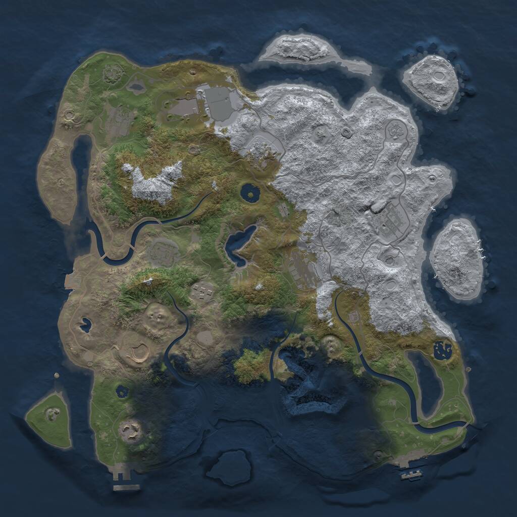 Rust Map: Procedural Map, Size: 4000, Seed: 4856333, 16 Monuments