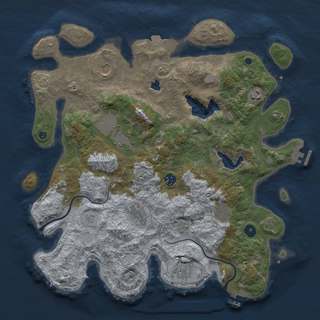 Rust Map: Procedural Map, Size: 4000, Seed: 789234, 14 Monuments