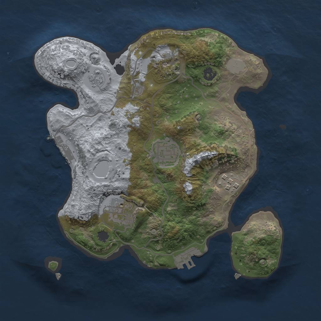 Rust Map: Procedural Map, Size: 2500, Seed: 124245, 12 Monuments