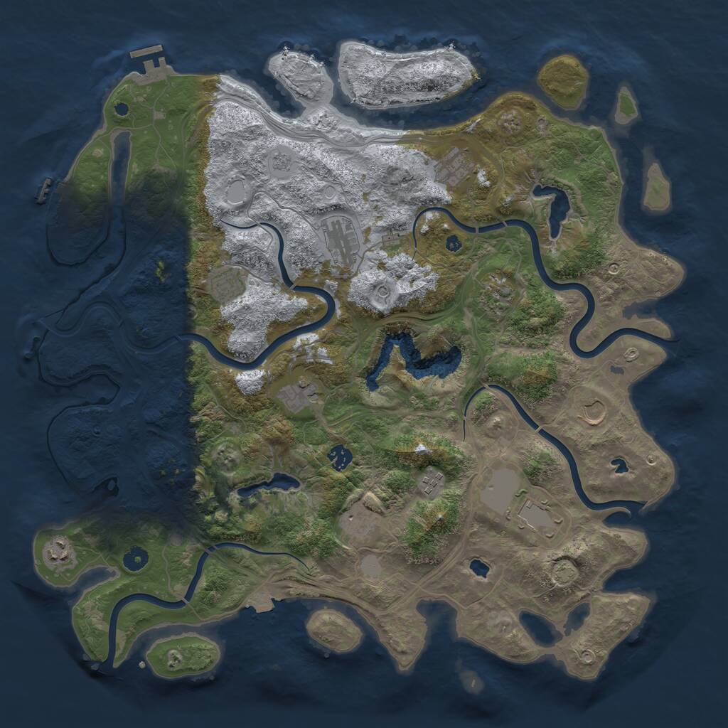 Rust Map: Procedural Map, Size: 4500, Seed: 3622615, 17 Monuments