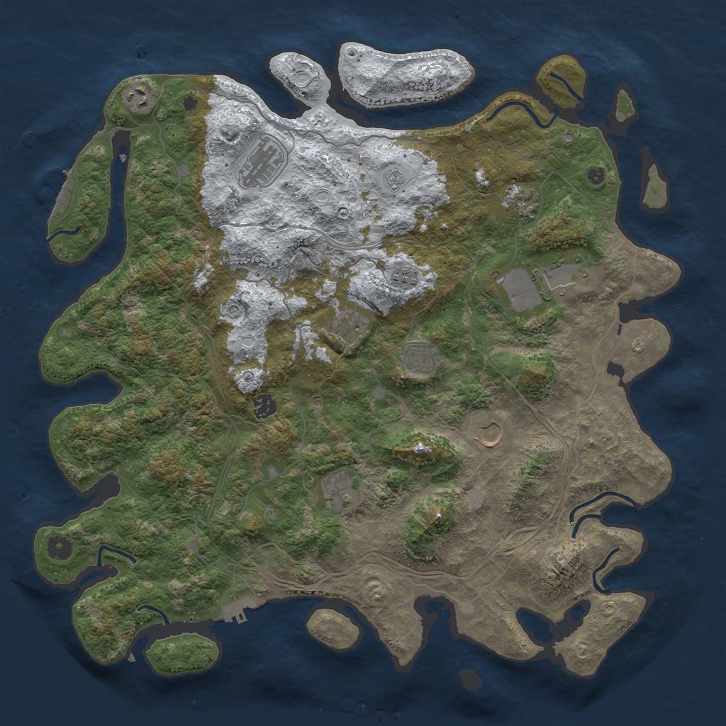 Rust Map: Procedural Map, Size: 4500, Seed: 3622615, 19 Monuments