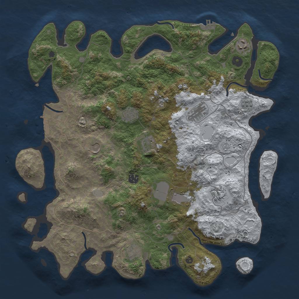 Rust Map: Procedural Map, Size: 4224, Seed: 1383325, 19 Monuments