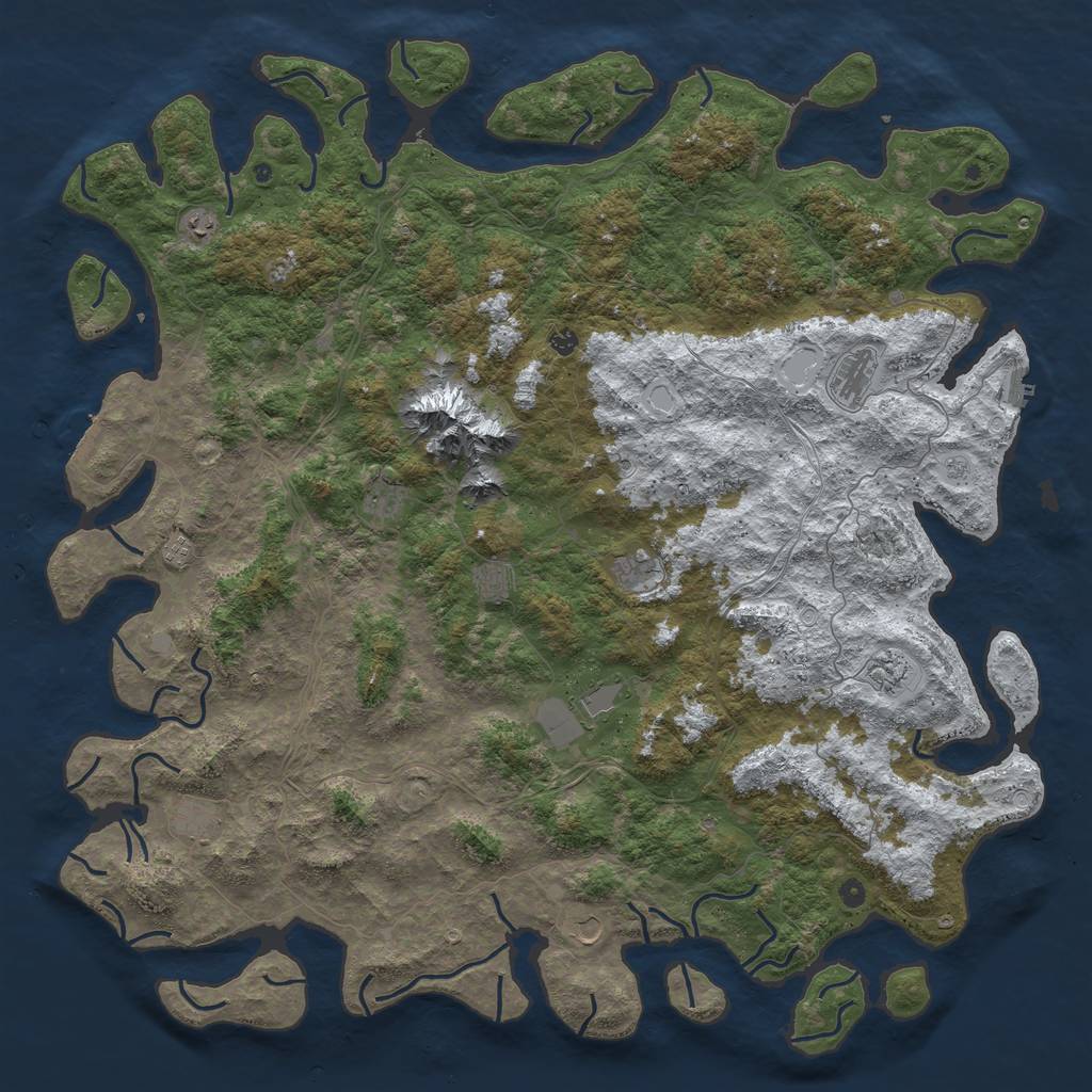 Rust Map: Procedural Map, Size: 6000, Seed: 108, 20 Monuments