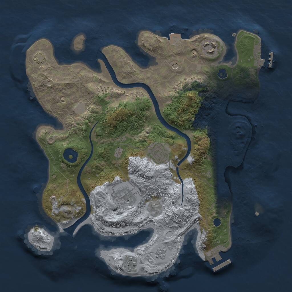 Rust Map: Procedural Map, Size: 3000, Seed: 81276, 10 Monuments
