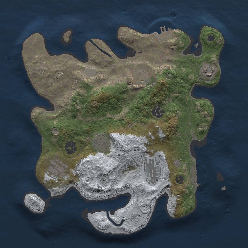 Rust Map: Procedural Map, Size: 3000, Seed: 81276, 15 Monuments