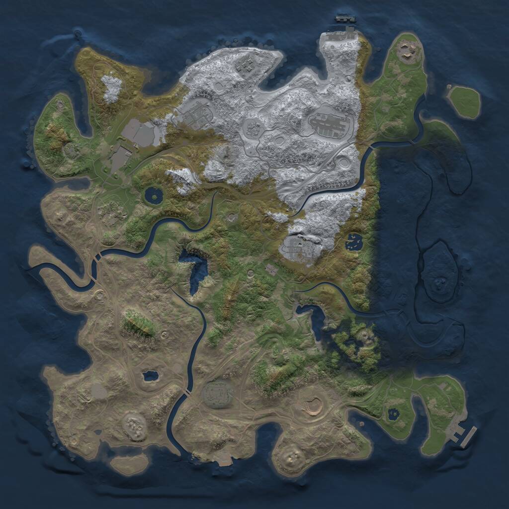Rust Map: Procedural Map, Size: 4250, Seed: 2563, 16 Monuments