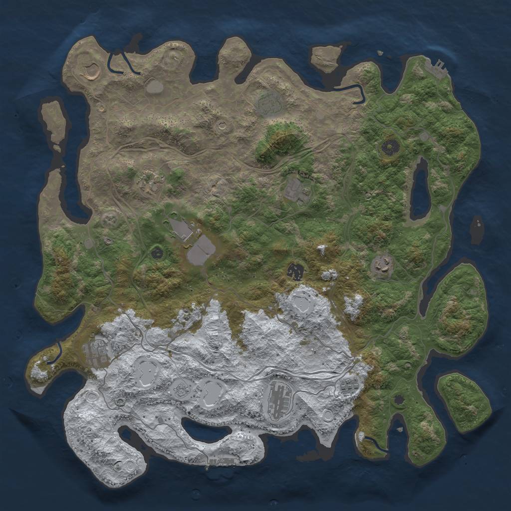 Rust Map: Procedural Map, Size: 4500, Seed: 98541, 19 Monuments