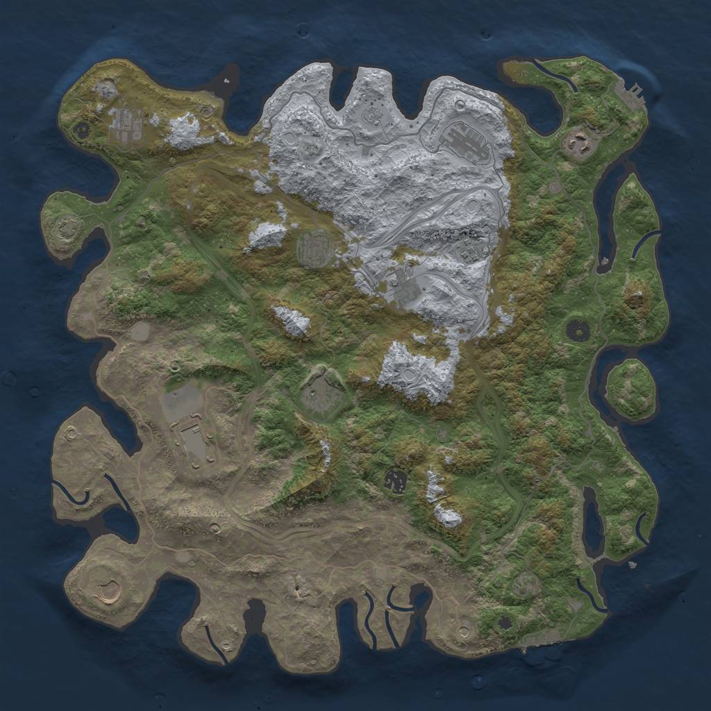 Rust Map: Procedural Map, Size: 4500, Seed: 20329, 18 Monuments