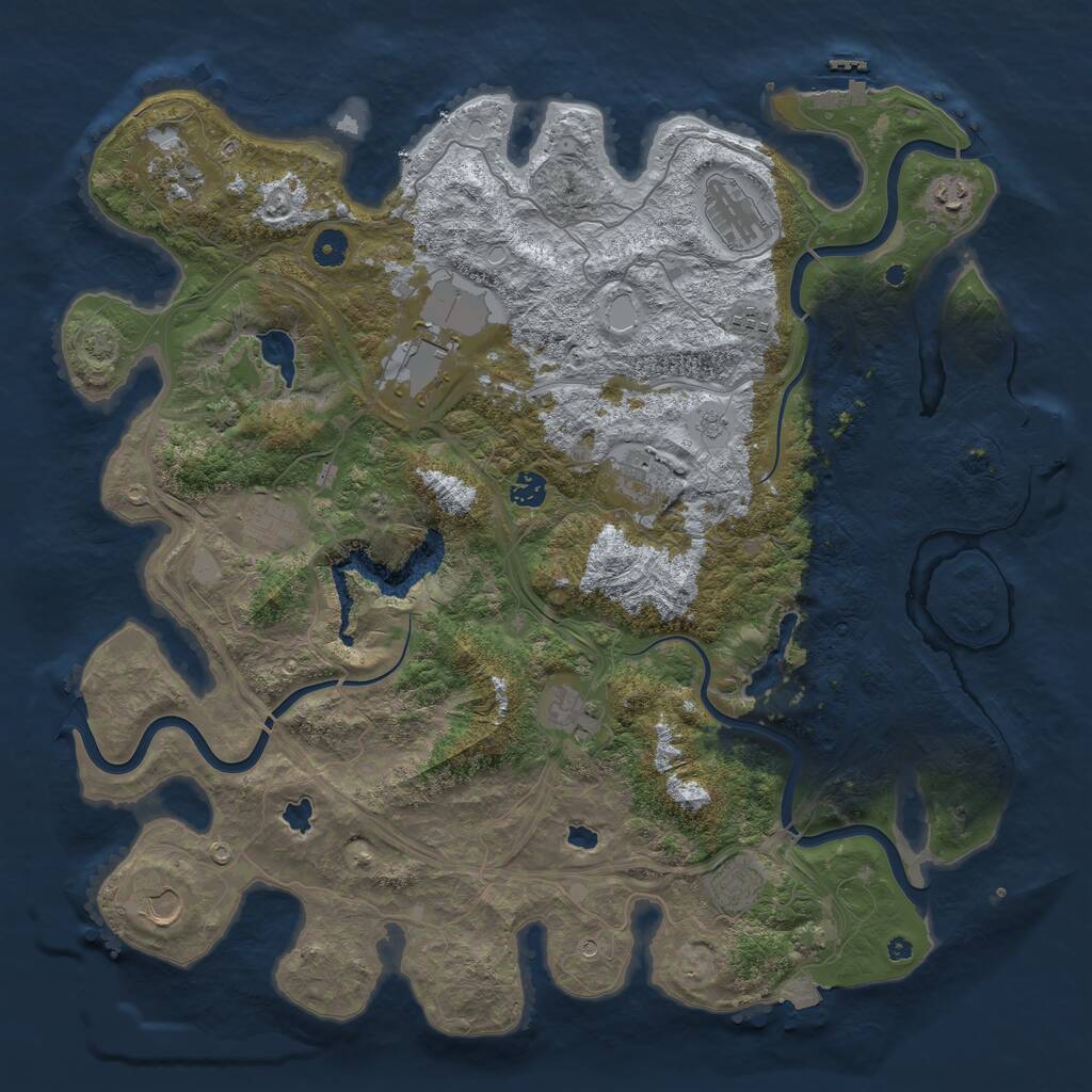 Rust Map: Procedural Map, Size: 4500, Seed: 20329, 17 Monuments