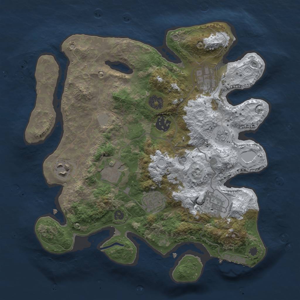 Rust Map: Procedural Map, Size: 3000, Seed: 1752805273, 14 Monuments