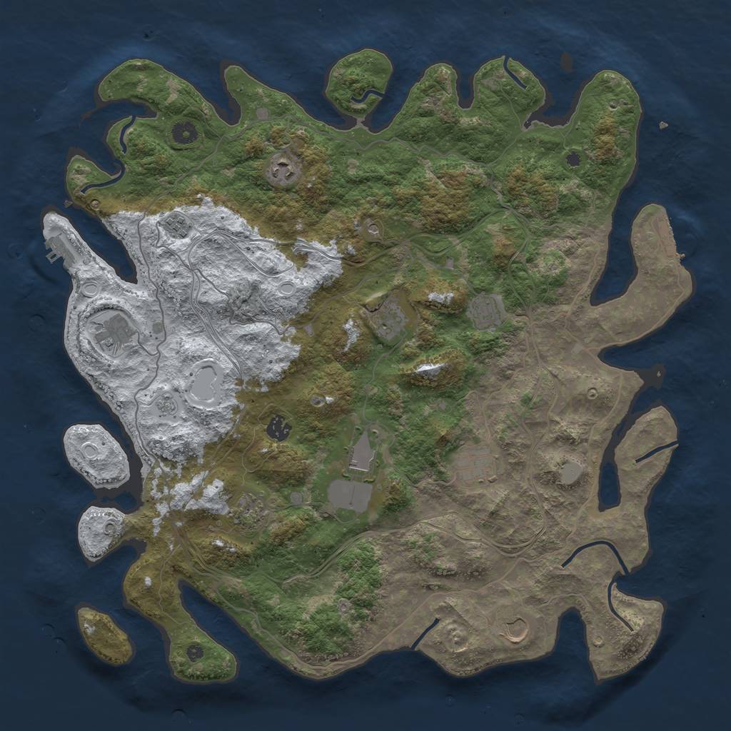 Rust Map: Procedural Map, Size: 4500, Seed: 548621748, 19 Monuments