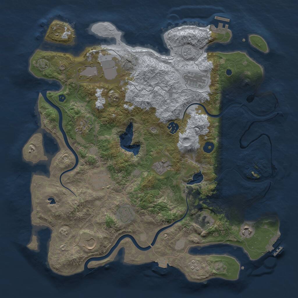 Rust Map: Procedural Map, Size: 4000, Seed: 41234, 17 Monuments