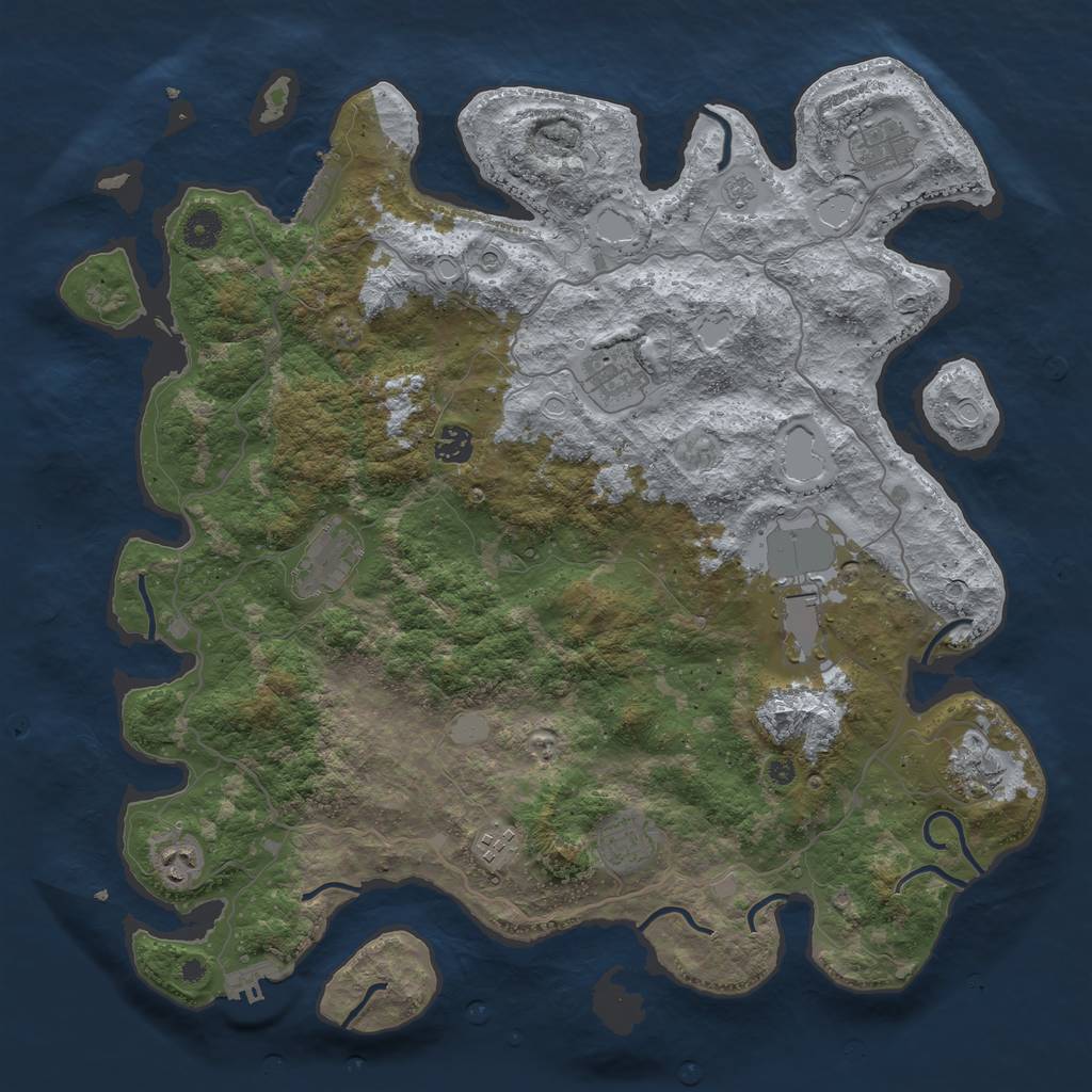 Rust Map: Procedural Map, Size: 4200, Seed: 3542346, 16 Monuments